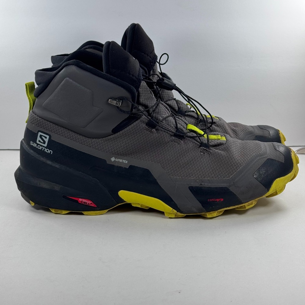 Salomon Cross Hike Mid GTX Gore-Tex Mens Hiking Boots Grey Yellow 411186